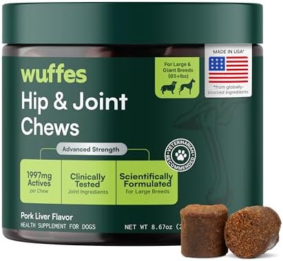 Wuffes Advanced Hip & Joint Chews for Large Breed Dogs, Vet Recommended