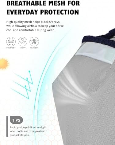 Harrison Howard Reinforced Horse Fly Mask with Mirror PVC Brow Support, Enhanced Eye Space, UV Protection Grey XL