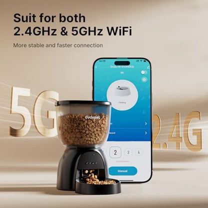 Automatic Cat Feeder with WiFi, Timed Cat Dry Food Dispenser for Cats Dog