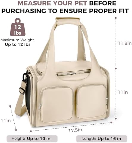 Dog Cat Carrier Airline Approved Collapsible Soft-Sided Pet Travel Bag