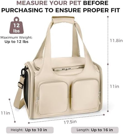 Dog Cat Carrier Airline Approved Collapsible Soft-Sided Pet Travel Bag
