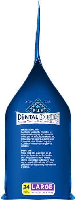 Blue Buffalo Large Dental Bones, 12 oz, 24 Bones