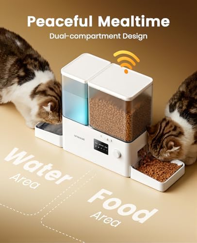 oneisall 5G WiFi Automatic Cat Feeder and Water Dispenser, 36Cups/8.5L