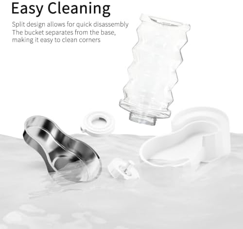 RIZZARI 8L Gravity Dog Water Dispenser: Stainless Steel Bowl Anti-Splash