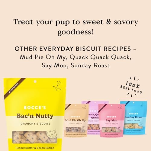 Bocce's Bakery Bac'n Nutty Flavor Crunchy Biscuits Dog Treats, 5 oz