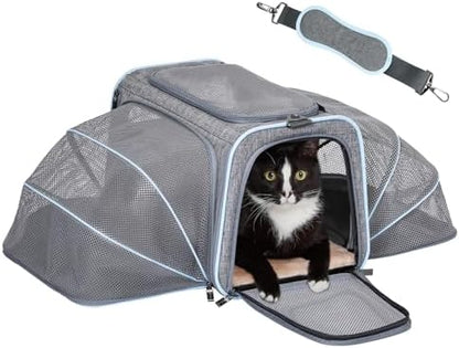 Petsfit Medium Double Expandable Cat Carrier for Cats and Small Dogs