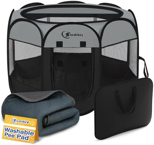 Siedihit Playpen for Middle Dog Cat, Dogs Tent Crate Cage Indoor