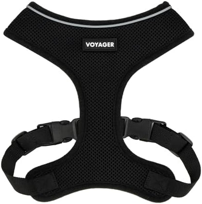 Best Pet Supplies Voyager Aerolite Over the Head Dog Harness, No Pull Breathable Air Mesh Vest, Quick Dry with Reflective Stitching, Adjustable Escape Resistant Harness - Black, Small