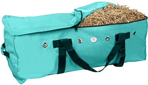 Majestic Ally 1200 D Nylon Fabric Large 44” x 20” x 16” and Extra Large 52" x 27" x21" Heavy-Duty Hay Bale Storage Bag (Turquoise, Large)