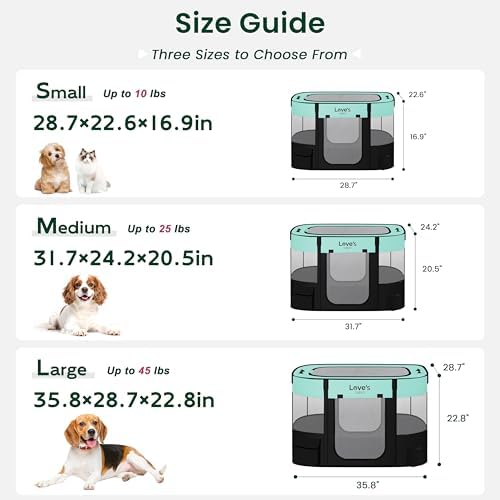 Love's cabin Pet Puppy Dog Playpen, Large Dog Tent Crates Cage Indoor/Outdoor, Portable Exercise Playpen for Dog and Cat, Foldable Pop Up Dog Kennel Playpen with Carring Case (L, Green)