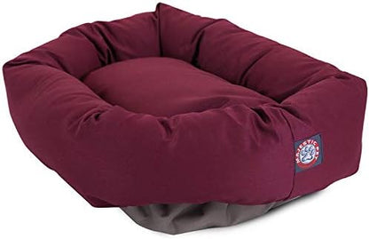 Majestic Pet Bagel Calming Dog Bed, 40 in Large, Round, Washable, Burgundy