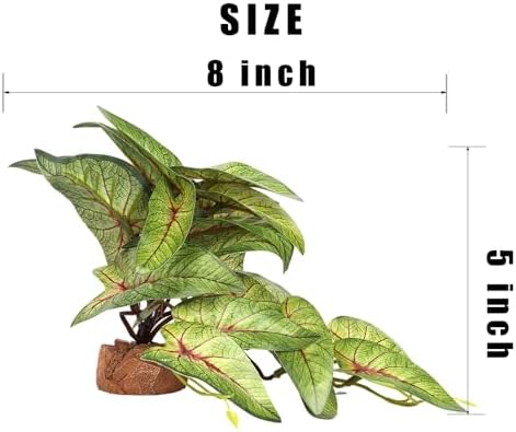 Fake Arrowhead Plant Reptile Terrarium Decor for Lizard Snake Frog