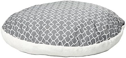 MidWest Homes for Pets Over-Stuffed Dog Bed feat Teflon with Gray/Fleece Pattern, Large