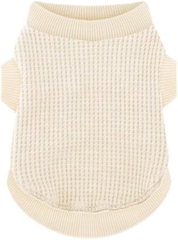 Cozy and Functional Dog Shirts for Small Puppies: Stretchable Beige Attire with Easy-On Design, Ideal for Chihuahuas and Yorkies - Enhance Comfort and Playfulness on Chill Days XX-Small