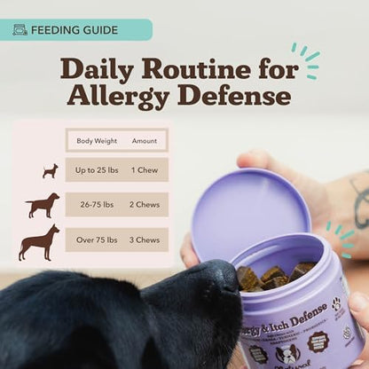 Natural Dog Company Allergy & Itch Defense Chews for Dogs, 90 Soft Chews