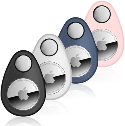 Airtag Holder for Kids Hidden 4 Pack Upgraded GPS Tracker Case, Anti-Removal Airtag Silicone Case with Safety Pins, Avoid Airtag Loss, Suitable for Children, Elderly, Pets, Backpack, Luggage