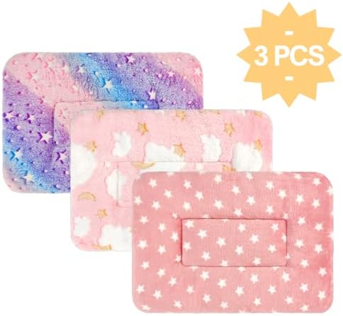 3PCS Guinea Pig Bed, Soft Rabbit Bedding, Fleece Bunny Mat