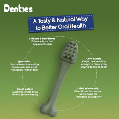Dental Chews for Dogs – Vet Recommended Dental Dog Treats for Large Dogs(Up to 50 lbs), Cleans Teeth, Freshens Breath, Reduce Plaque & Tartar,Mint Chicken & Beef Recipe,16oz Pack,10 Count