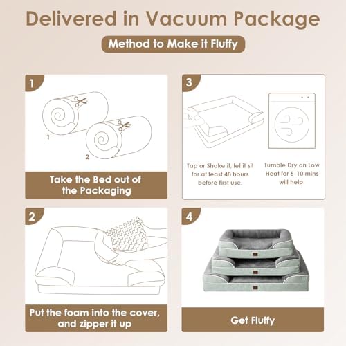 EHEYCIGA Orthopedic Dog Beds Large Sized Dog, Waterproof Washable Pet Bed