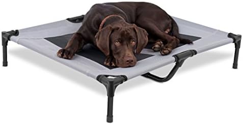 Internet's Best Dog Cot | 36 x 30 | Elevated Dog Bed | Cool Breathable Mesh | Indoor or Outdoor Use | Medium | Grey