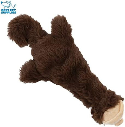 Best Pet Supplies 2-in-1 Stuffless Squeaky Dog Toy - Monkey, Small
