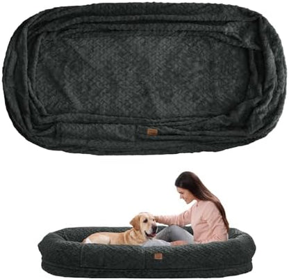 ChiXnuggle Faux Fur Washable Human Dog Bed Cover（Only Human Dog Bed）