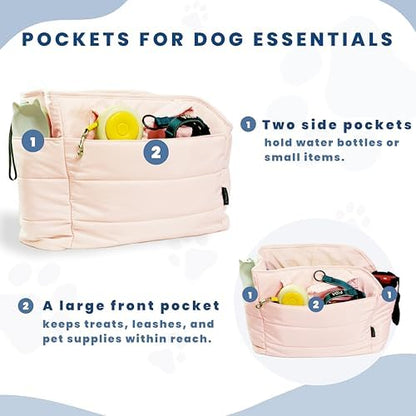 Lightweight Puffy Dog Purse Carrier for Small Dogs, Pink