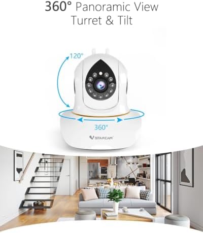 VSTARCAM Interactive Pet Camera with Dual WiFi Antennas, 360° Pan-Tilt, 2K Dog & Cat Camera with Phone APP, 2.4GHz WiFi, IR Night Vision, Motion Detection, 2-Way Audio, Dog Cameras for Pet Monitoring