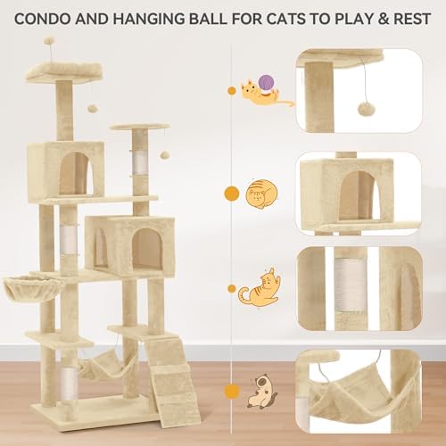 YITAHOME 75 Inch Heavy Duty Cat Trees for Large Cats