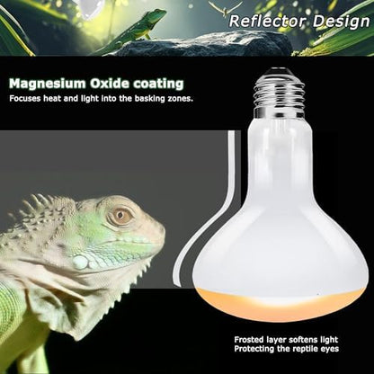 Reptile UVA Daylight Bulb, 75W Natural Sunlight Lamp for Habitats