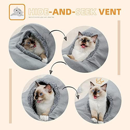 PAWZ Road Cat Tunnel 51 Inches Long Cat Toys Collapsible Tunnel 12”Diameter