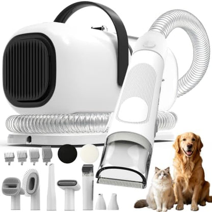 Dog Grooming Kit with Vacuum, 12000Pa Pet Electric Clipper & Nail Grinder