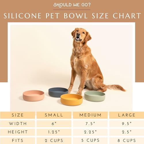 The Perfect Dish - Silicone Dog Bowl for Food & Water, 7.5"x2.25"- Blush