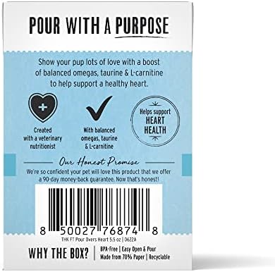 The Honest Kitchen Human Grade Functional Pour Overs: Heart Health - Turkey Broth & Salmon Stew Dog Food Topper, 5.5 oz x12