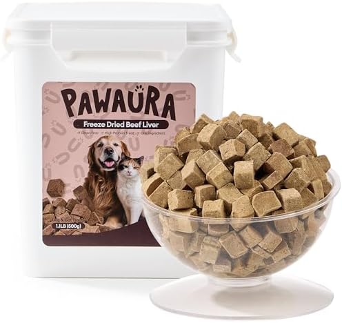 Freeze Dried Beef Liver Treats for Dogs & Cats, (1.1lb) Value Tub