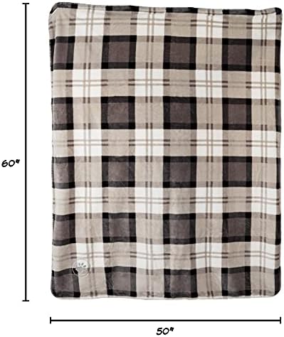 PETMAKER Pet Blanket - Reversible Waterproof Plaid Throw Protects Couch, Car, and Bed from Spills, Stains, or Fur - Dog and Cat Blankets (Gray), Large