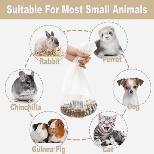 Ouliget Disposable Rabbit Cage Liner Bag with Elastic,Portable Large Size Pet Litter Box Tidy Bags,Small Animal Universal Toilet Film for Bird Hamster Cat Hedgehog,50 Pieces