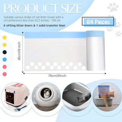 Jutom 14 Count Sifting Litter Box Liners, Cat Box Liners with Holes