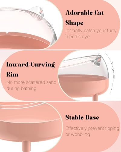 Pawfly Hamster Sand Bath Container, Hamster Sand Bath Box, Hamster Bathtub, Hamster Bathroom, Hamster Toilet, Plastic Dust Bath for Dwarf Hamsters, Syrian Hamsters, Mice, Gerbils & Small Animal, Pink