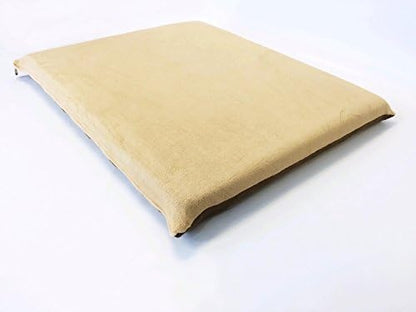 Luxurious Comfort Solid Pad Memory Foam Pet Dog Bed with Inner Waterproof Case and External Covers for Small and Medium Dogs + Free 2nd Cover (Complete Bed - 34"x27"x3", Coral Fleece - Beige)