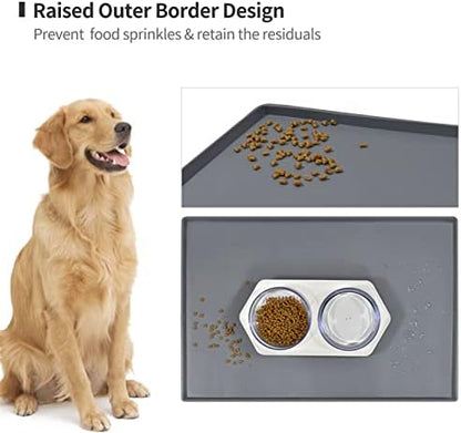 Silicone Dog Food Mat Waterproof Pet Feeding Tray for Large Dogs