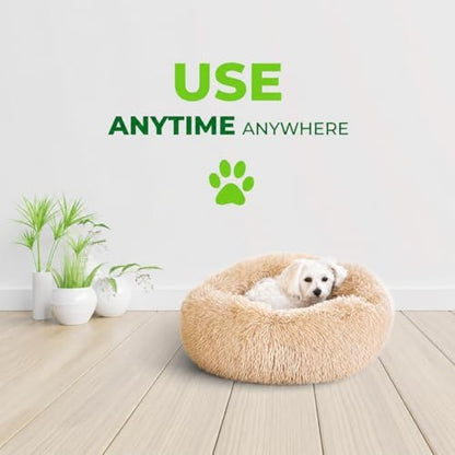 Whiskers & Friends Cat Beds for Indoor Cats & Small Dog, Fluffy Cat Bed