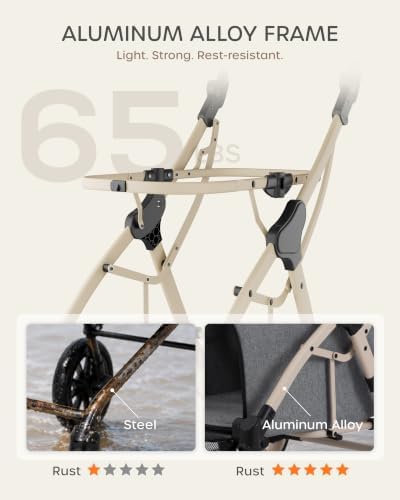 Aluminum Dog Stroller for Medium Dogs & 2 Small Dogs, All-Terrain