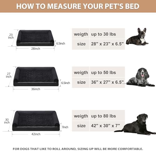 BFPETHOME Orthopedic Washable XLarge Dog Bed for Senior Dog Cozy Sleep