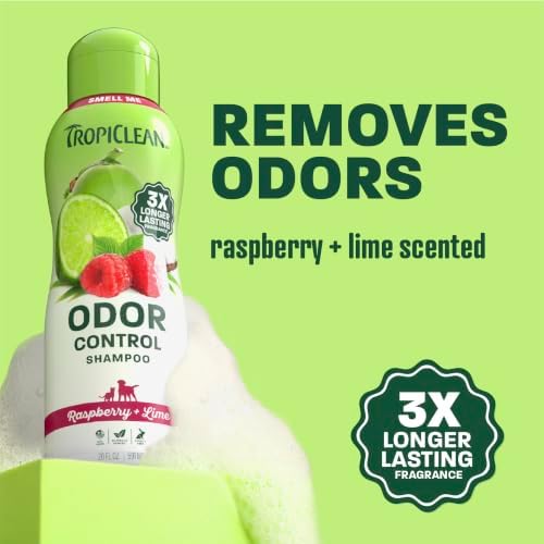 TropiClean Deodorizing Dog Shampoo, Raspberry Lime Scent, 20oz