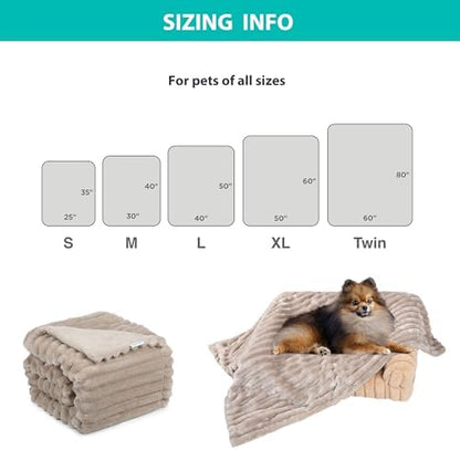 Reversible Waterproof Sherpa Pet Blanket for Large Dogs & Cats