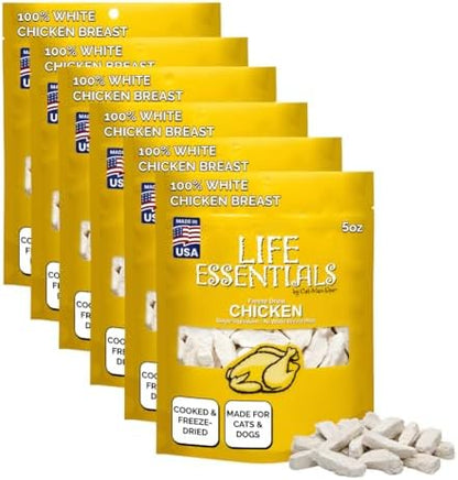 Life Essentials by Cat-Man-Doo | Freeze Dried Chicken Treats | 5oz (6pk)