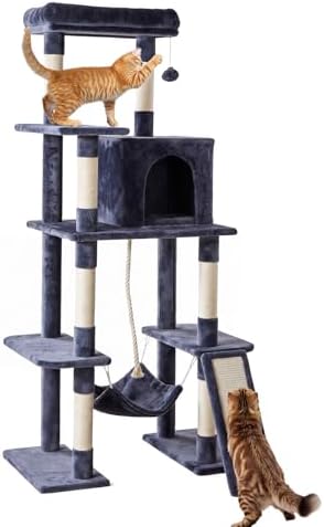 63 Inch Cat Tree Tower with Sisal Scratching Post