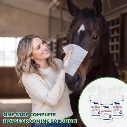 2 Pack Horse Grooming Cleaning Wipes 100 Pcs Reusable Cleaners