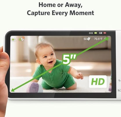 LeapFrog Smart WiFi Baby Monitor, 1080p Camera, 5-Inch IPS Display, Color Night Vision | 5000mAh 22-Hr Battery, VOX Mode, 110° Wide Angle, 8X Zoom, Humidity & Temperature | LF815HD